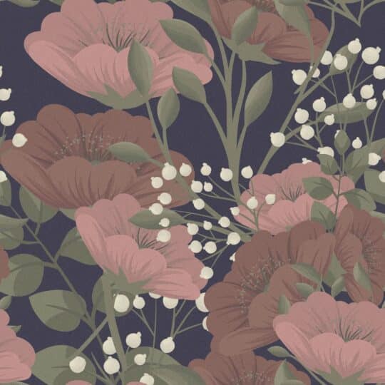 dark red floral non-pasted wallpaper
