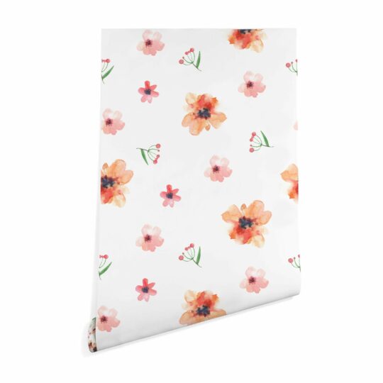 Minimalist watercolor floral sticky wallpaper