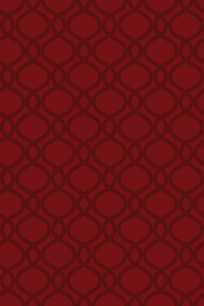 Fancy Walls Red Geometric removable wallpaper in classic retro style