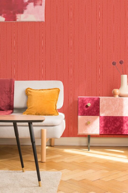 Traditional Vibrant Red and Pink Illusions wallpaper by Fancy Walls