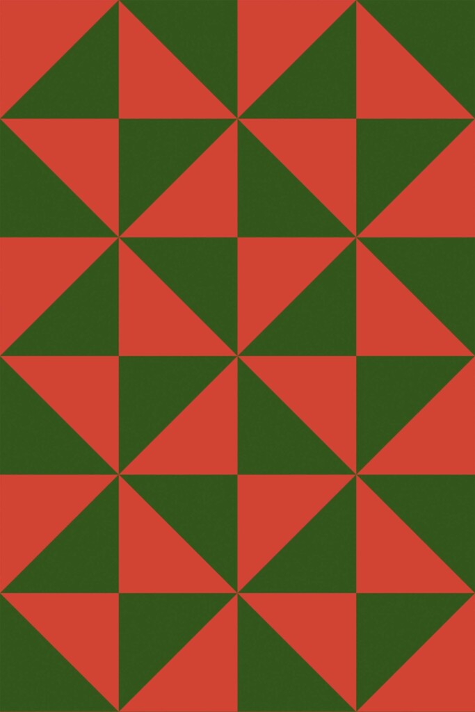 Fancy Walls Red and Green Triangles traditional wallpaper