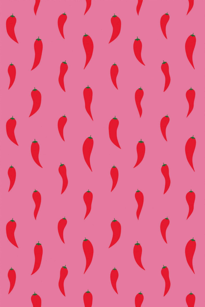 Pattern repeat of Red hot chili peppers removable wallpaper design