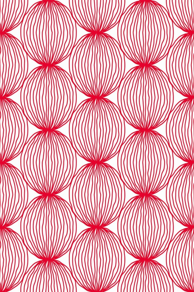 Pattern repeat of Red kitchen backsplash removable wallpaper design
