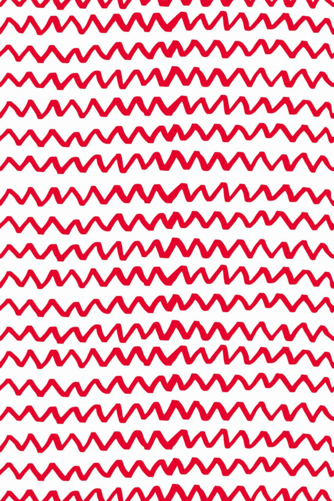 Pattern repeat of Red modern chevron removable wallpaper design