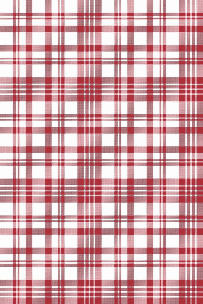 Pattern repeat of Red plaid removable wallpaper design