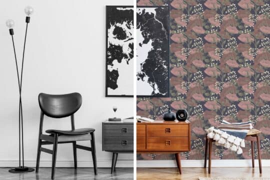 red living room peel and stick removable wallpaper