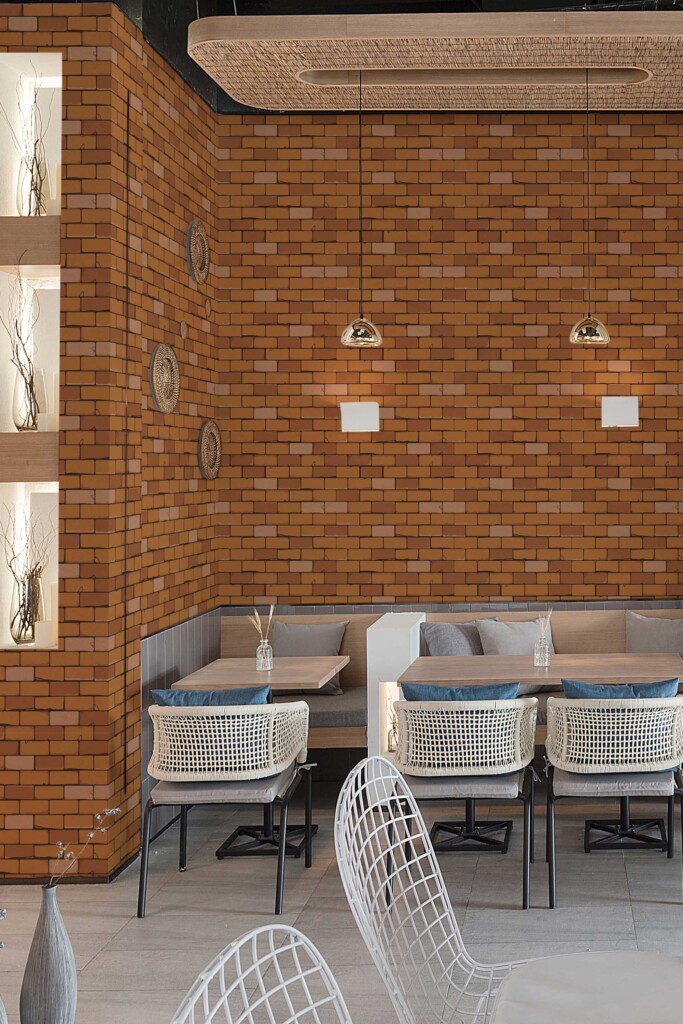 Unpasted Wallpaper featuring Red Textured Bricks by Fancy Walls.