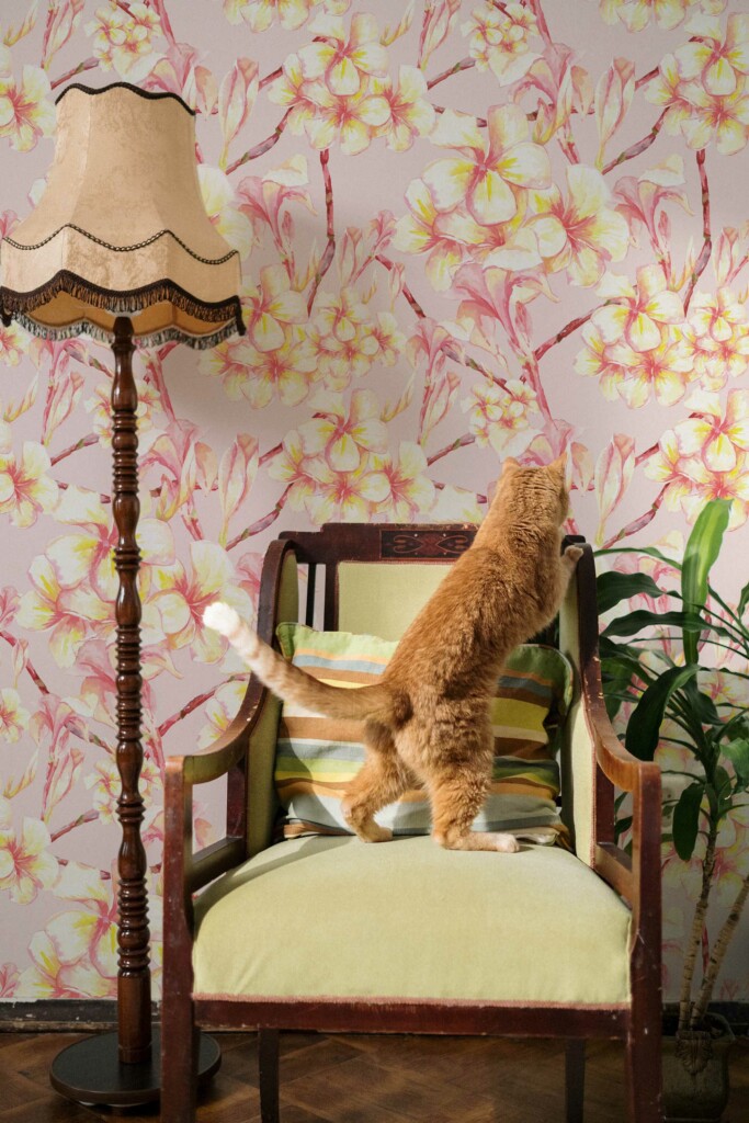 Pink Tropicana Essence Self-Adhesive Wallpaper by Fancy Walls