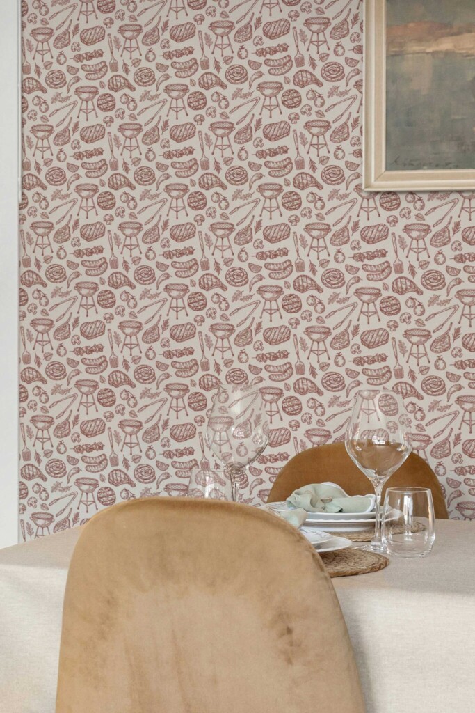 Fancy Walls Burgundy Fun removable wallpaper for eclectic restaurant walls