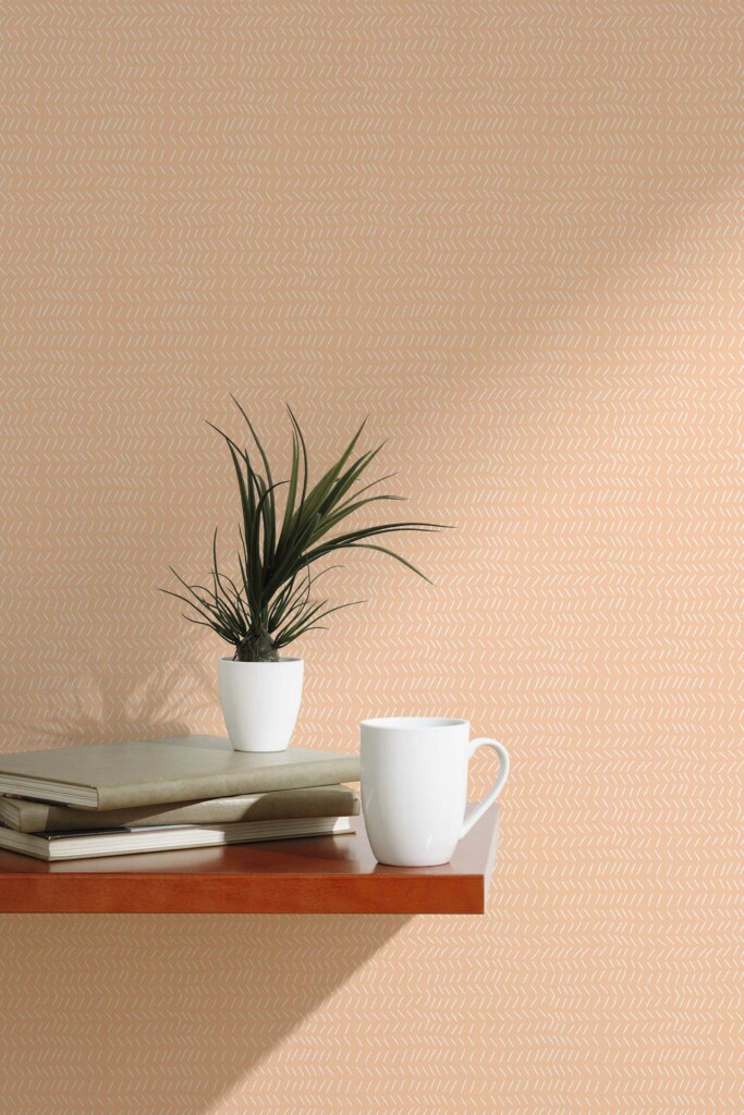 Self-Adhesive Petite Pink Herringbone Wallpaper by Fancy Walls