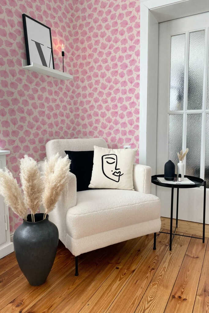 Removable wallpaper featuring Pink Cotton Elegance from Fancy Walls