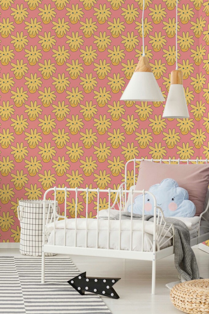 Traditional wallpaper in Pink Funky Joy theme from Fancy Walls
