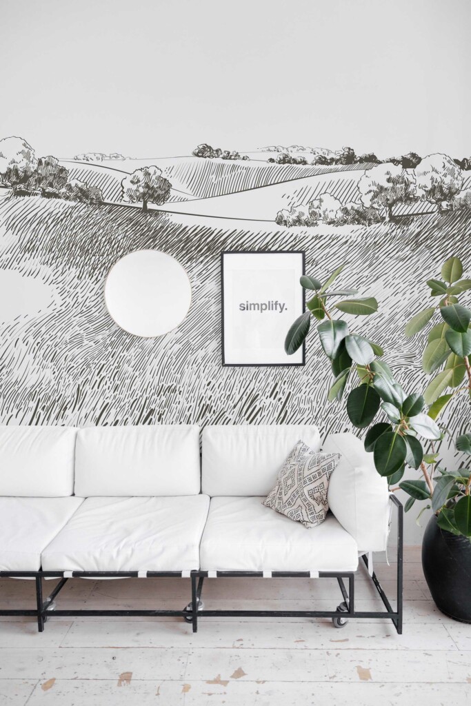 Serene Field wall mural peel and stick by Fancy Walls