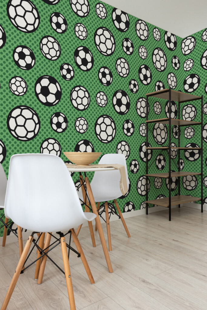 Fancy Walls self-adhesive football wallpaper mural.