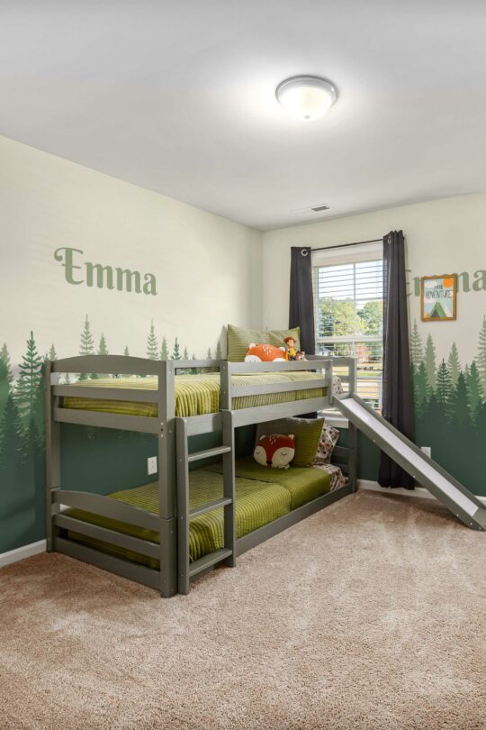 Fancy Walls removable wall mural with green spruce forest design