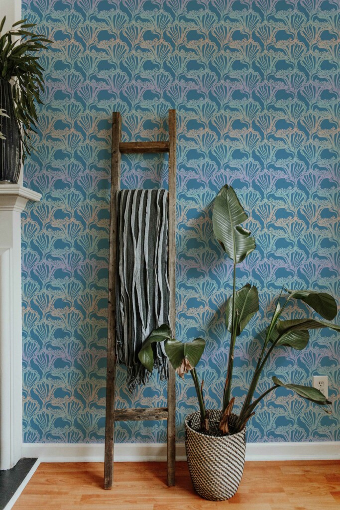 Fancy Walls peel and stick wallpaper featuring Abstract Gradient Nautical in blue.