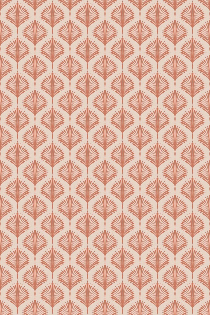 Art Deco Terracotta pink self-adhesive wallpaper by Fancy Walls.