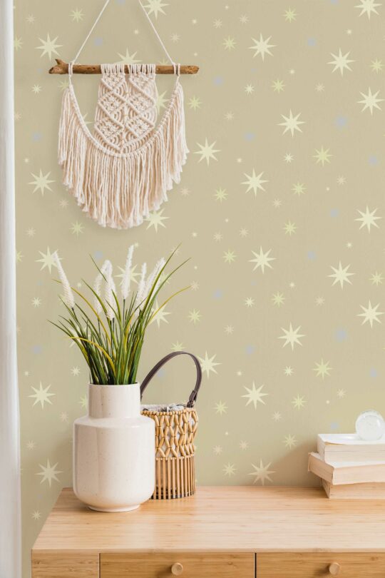 Unpasted wallpaper from Fancy Walls featuring brown stars