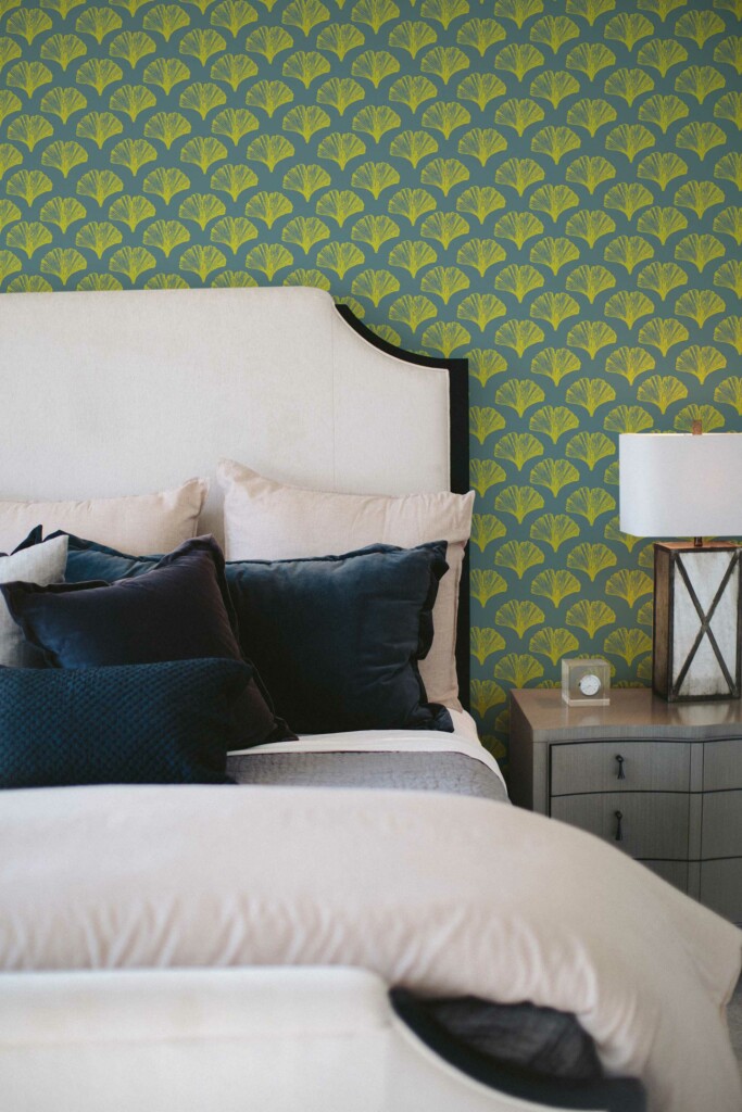 Fancy Walls peel and stick wallpaper featuring Chartreuse ginco leaves