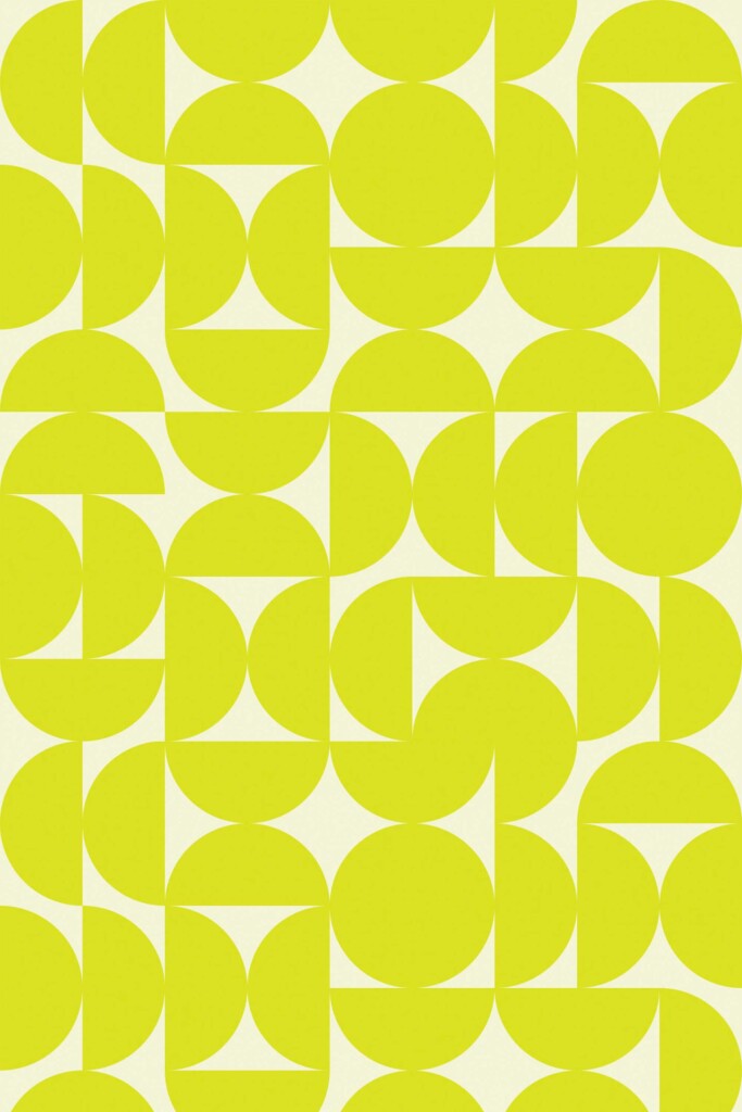 Fancy Walls peel and stick wallpaper featuring Chartreuse semicircles
