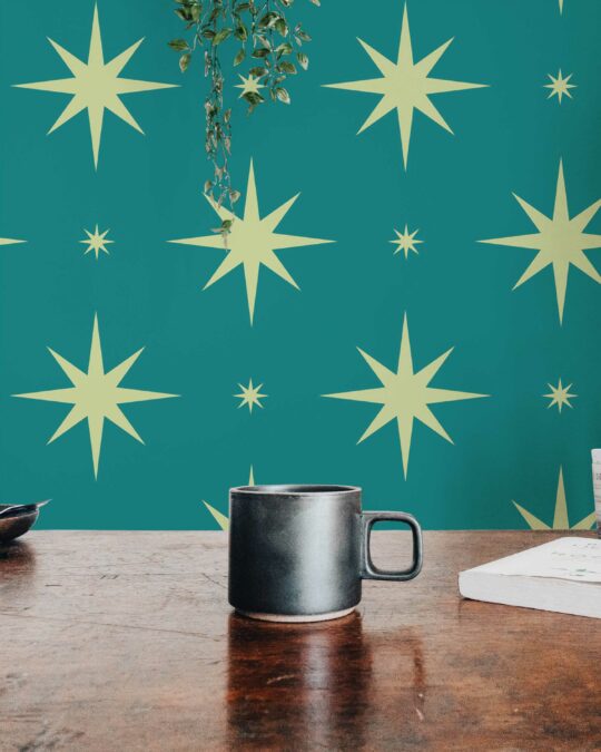 Removable teal Teal stars wallpaper by Fancy Walls