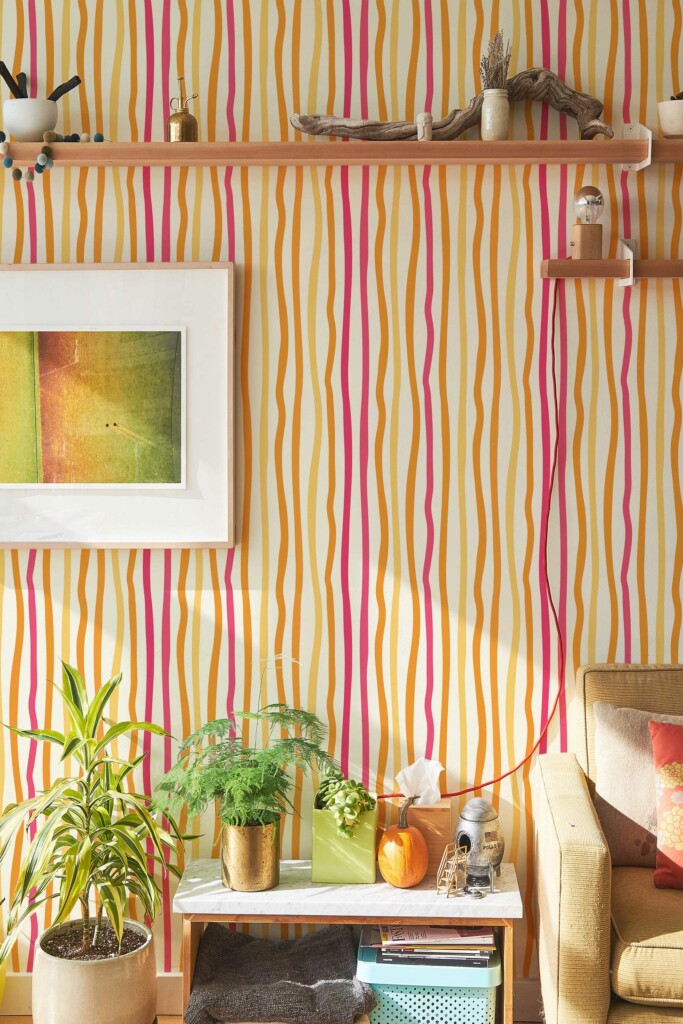 Lively Retro Sketch self-adhesive wallpaper by Fancy Walls