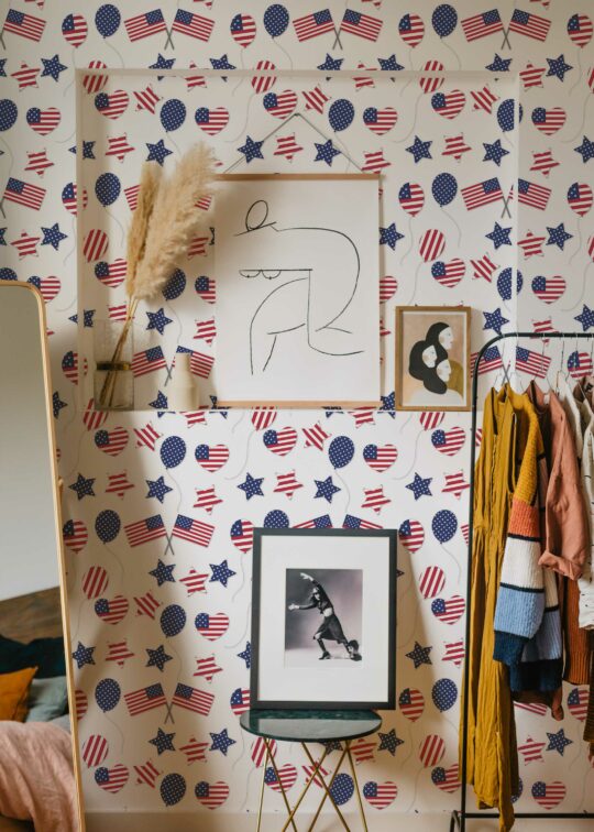 Independence Day symbols on non-pasted wallpaper by Fancy Walls