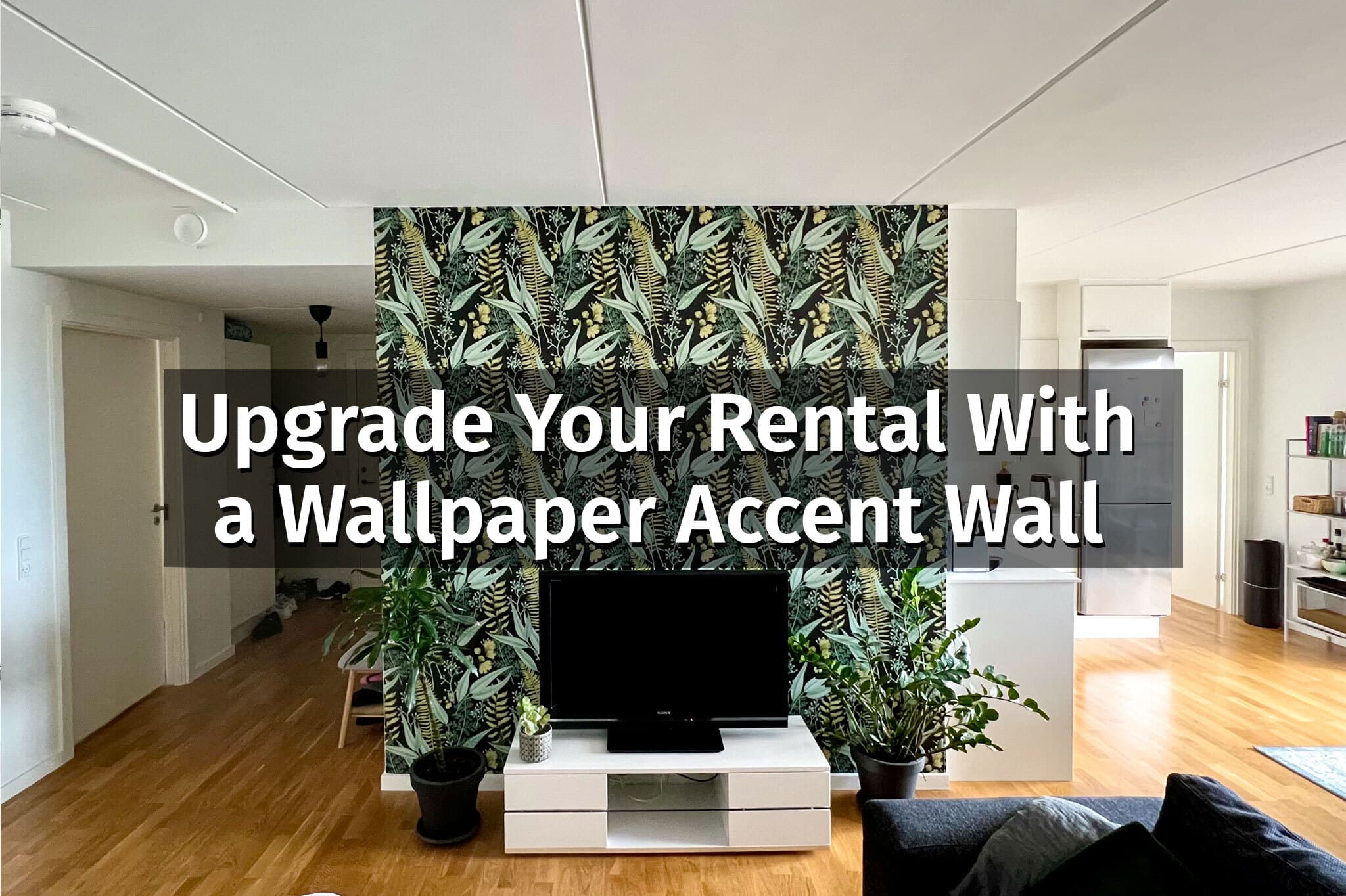 upgrade your rental with a wallpaper accent wall
