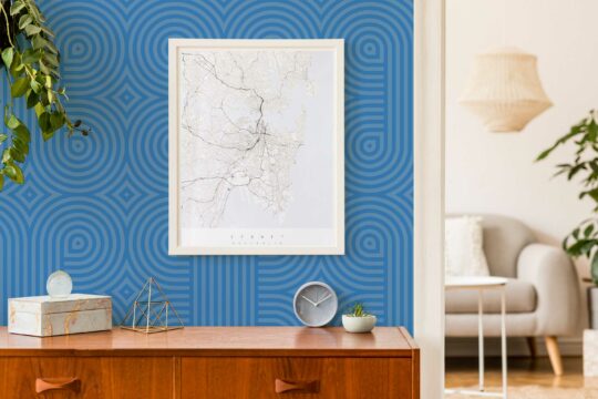 Fancy Walls' Twisted Lines in Azure Dreams peel and stick wallpaper