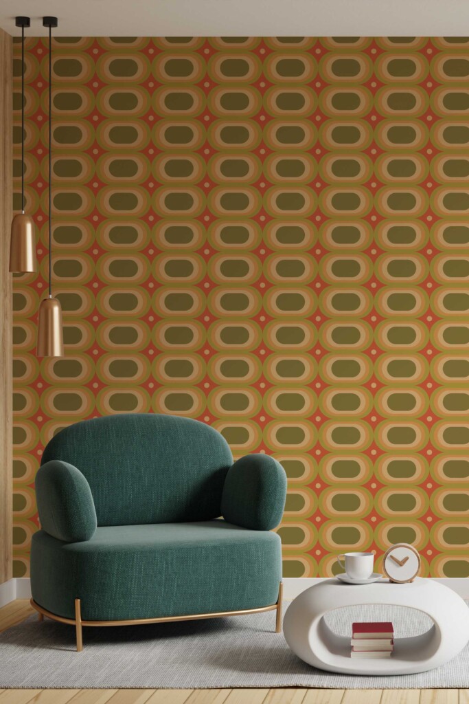 Fancy Walls Retro Brown and Red self-adhesive wallpaper