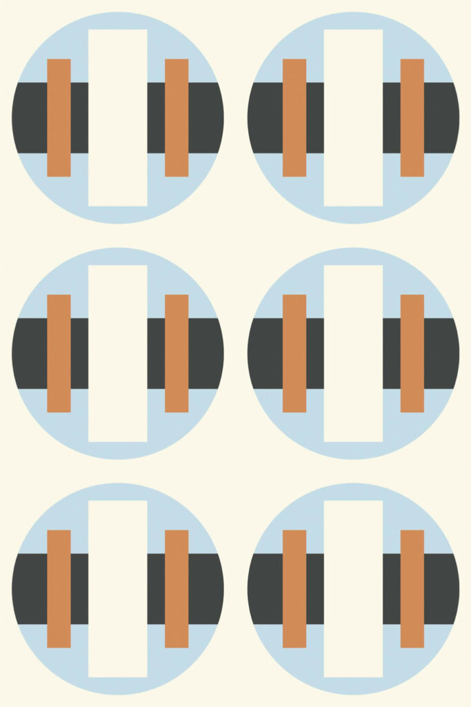 Pattern repeat of Retro circle removable wallpaper design
