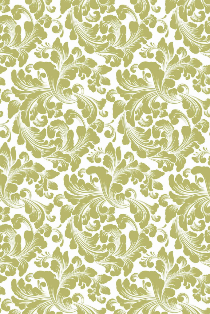 Pattern repeat of Retro damask removable wallpaper design
