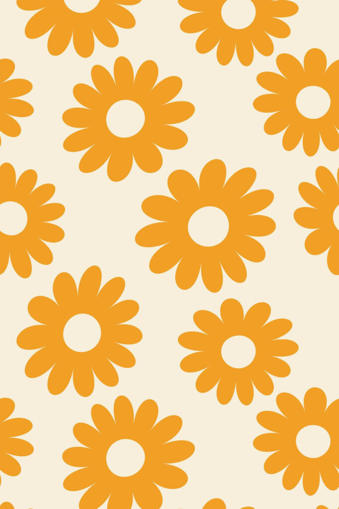 Pattern repeat of Retro floral removable wallpaper design