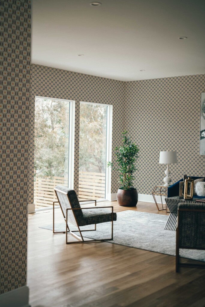 Self-adhesive wallpaper by Fancy Walls with botanical beige flowers