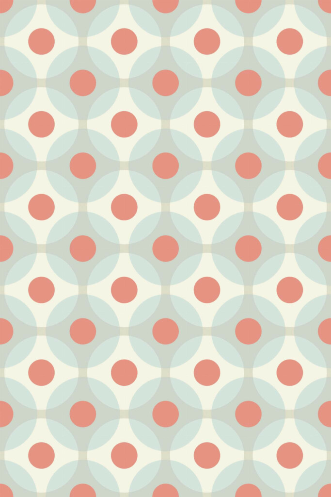 Pattern repeat of Retro geometric dotted removable wallpaper design
