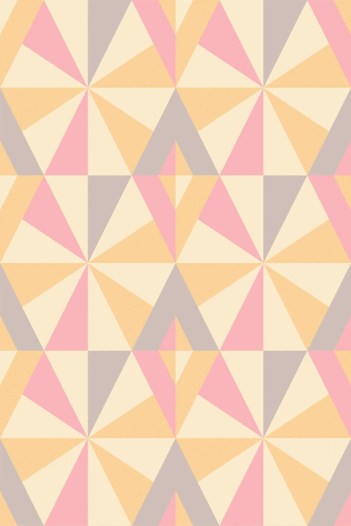 Pattern repeat of Retro geometric removable wallpaper design