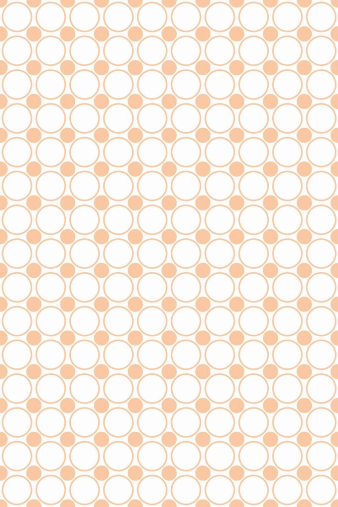 Pattern repeat of Retro geometric polka dot removable wallpaper design
