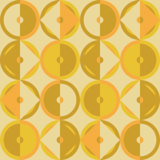 Yellow 70's Geometry wallpaper for walls by Fancy Walls
