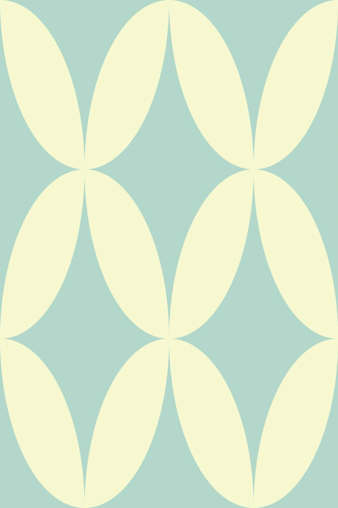 Pattern repeat of Retro oval removable wallpaper design