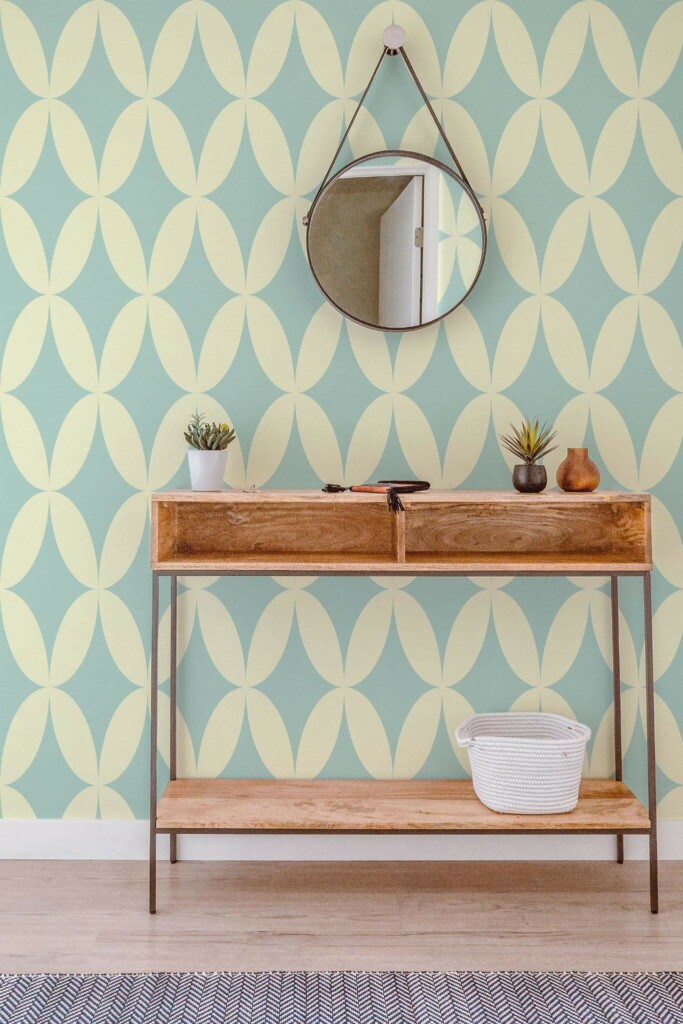 Contemporary style entryway decorated with Retro oval peel and stick wallpaper