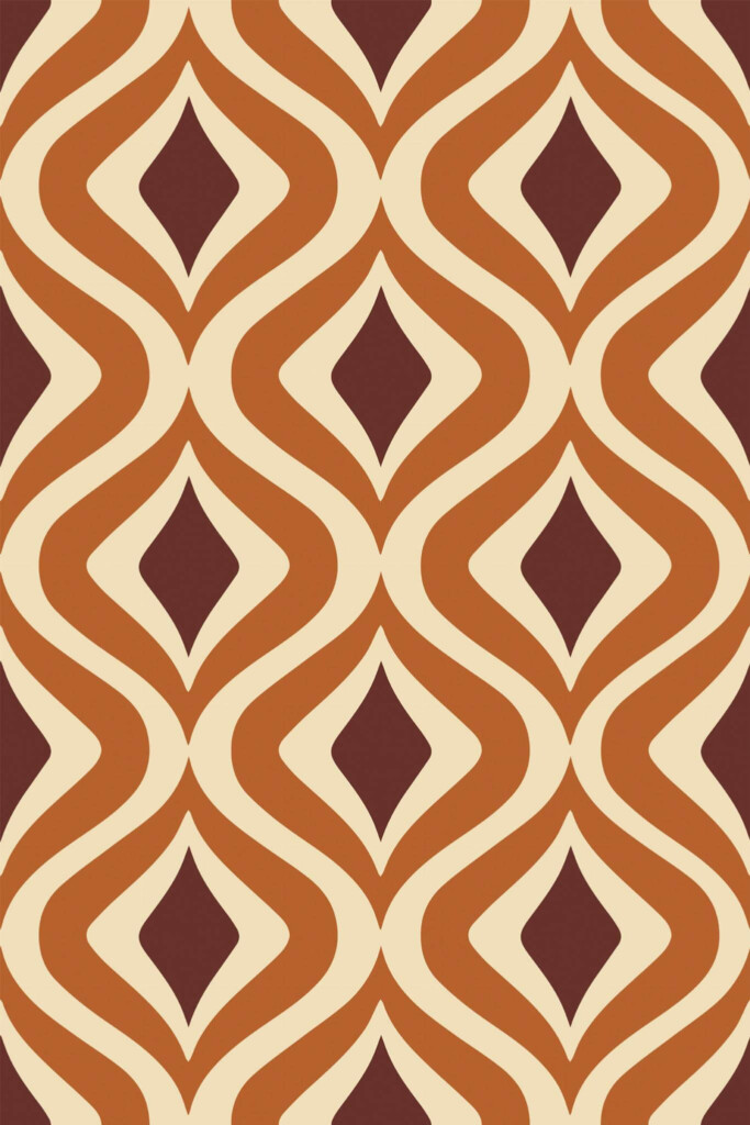 Pattern repeat of Retro removable wallpaper design