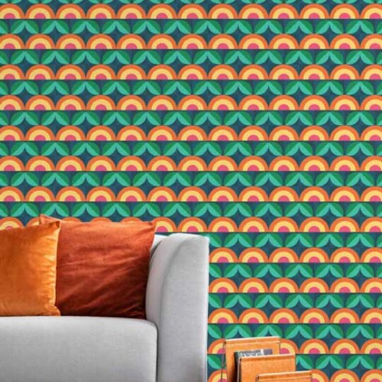 retro wallpaper for walls - peel and stick or non-pasted