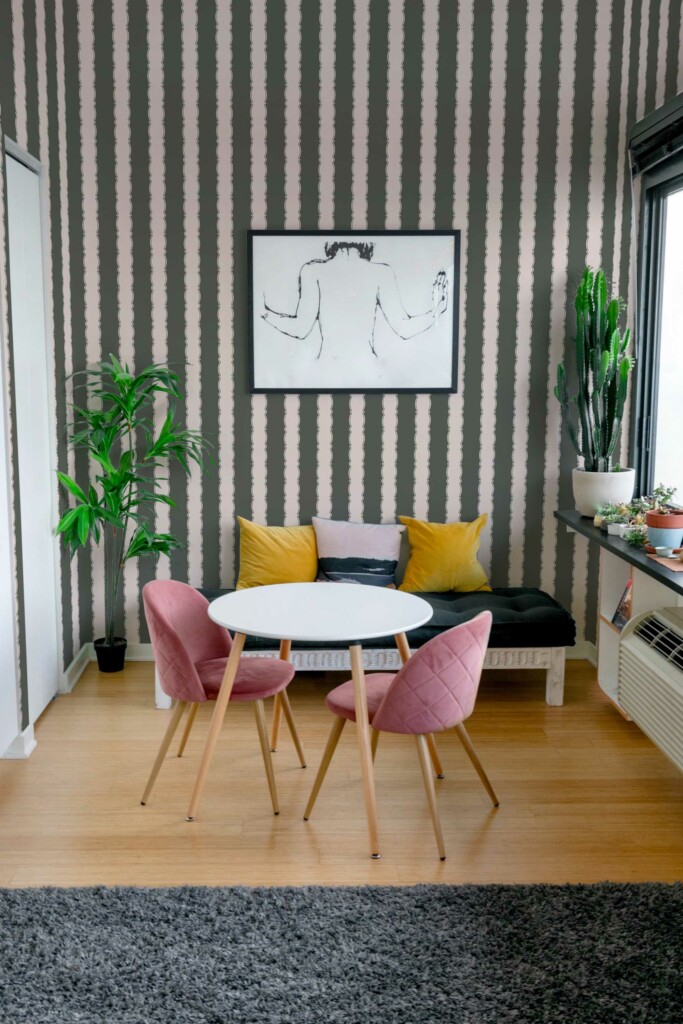 Traditional wallpaper featuring Retro Pink Labyrinth from Fancy Walls