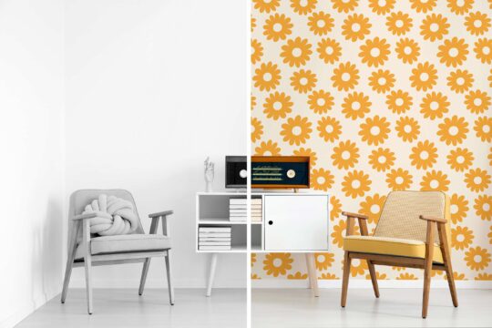 orange stick and peel wallpaper