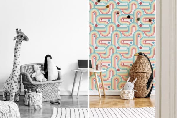 multicolor stick and peel wallpaper