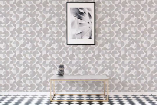 Mid- century geometric self adhesive wallpaper