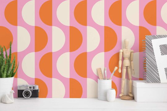 orange stick and peel wallpaper