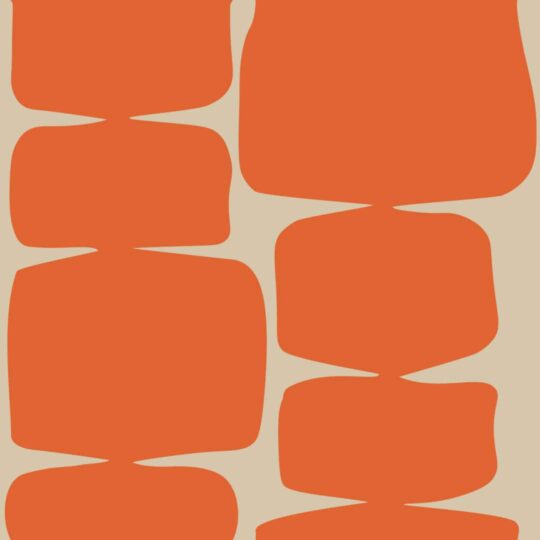 Orange retro removable wallpaper