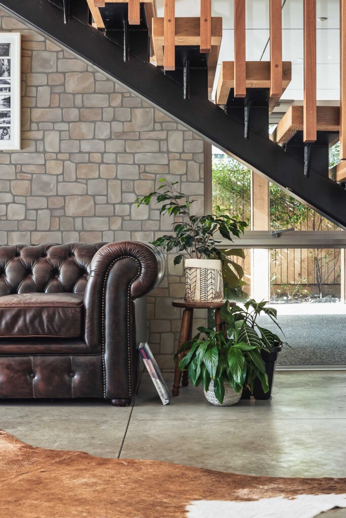 Unpasted Wallpaper featuring Gray Old Brick Stones by Fancy Walls.