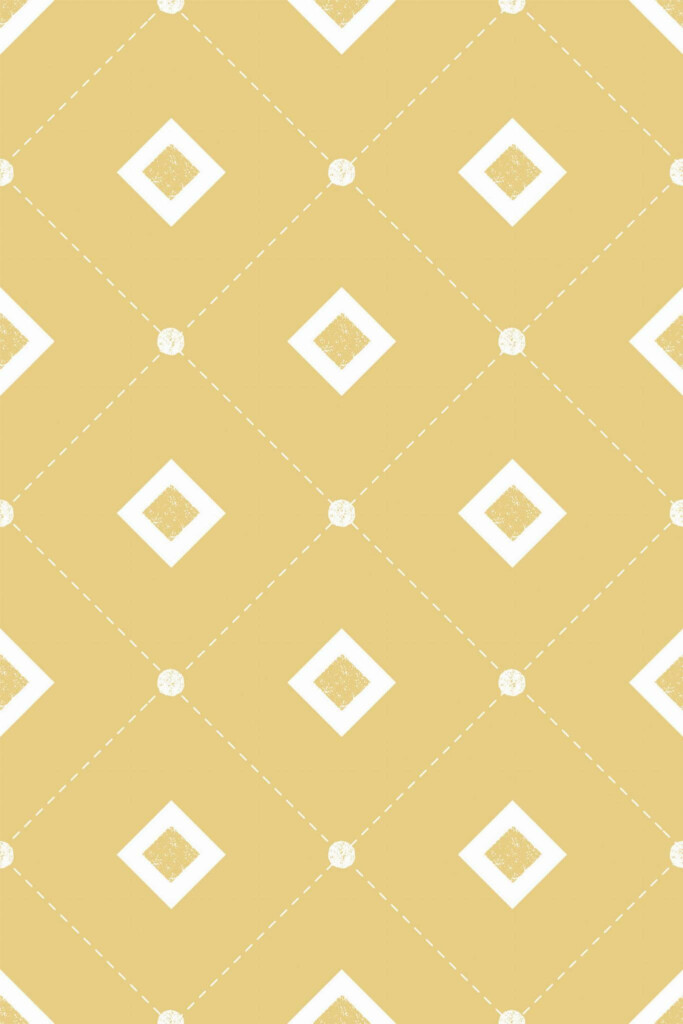 Pattern repeat of Retro tile diamond pattern removable wallpaper design